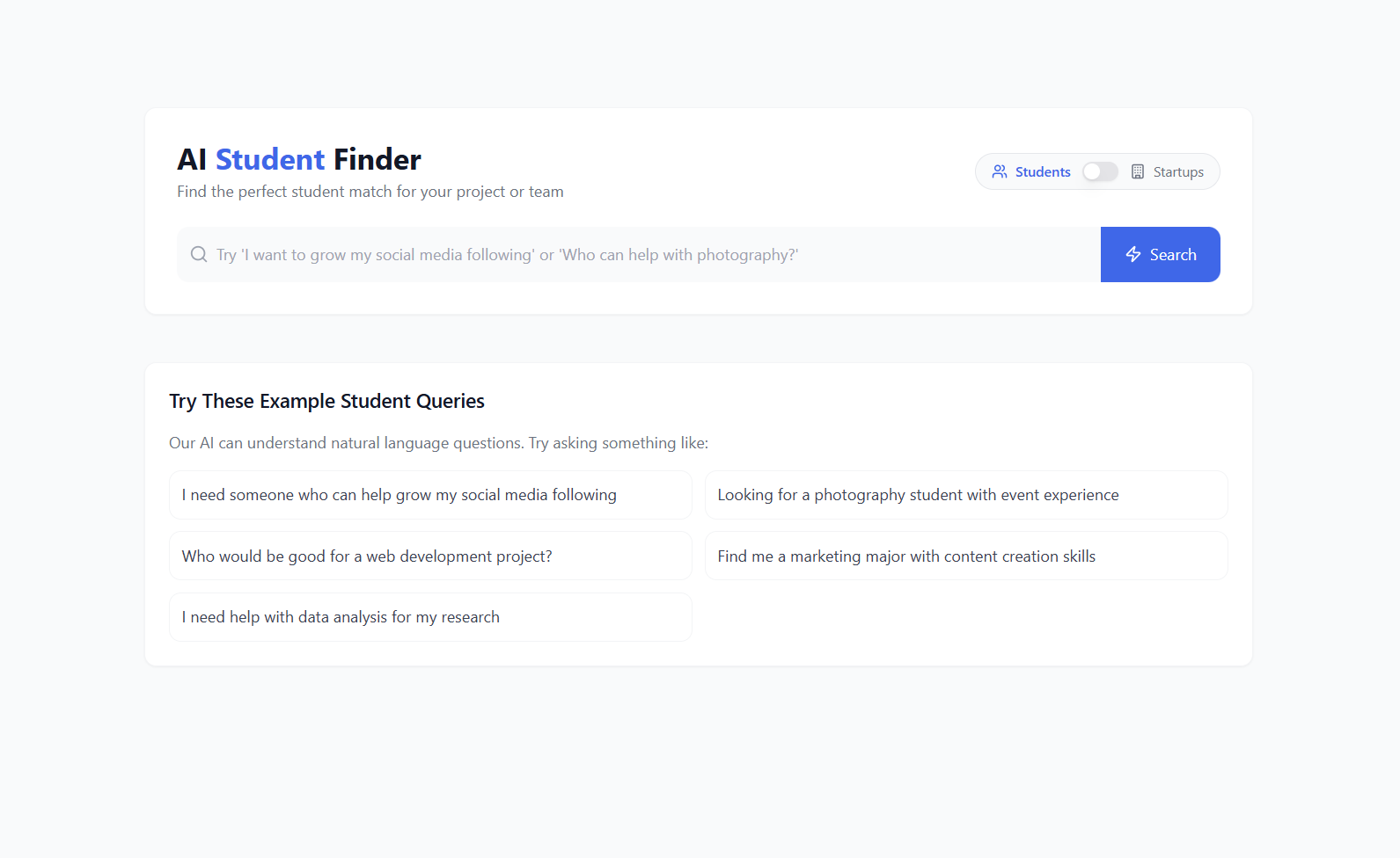 AI Matching Assistant preview